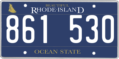 RI license plate 861530