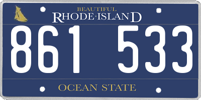 RI license plate 861533