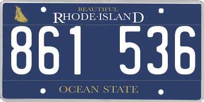 RI license plate 861536