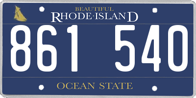 RI license plate 861540