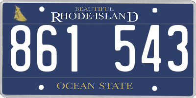 RI license plate 861543