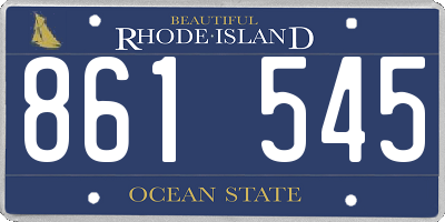 RI license plate 861545