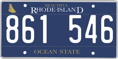 RI license plate 861546