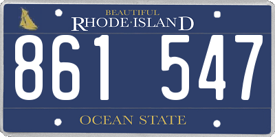 RI license plate 861547