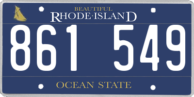 RI license plate 861549