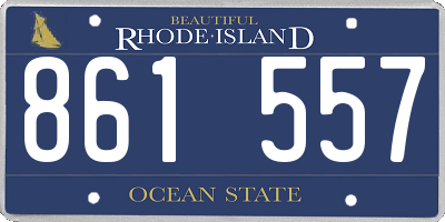 RI license plate 861557