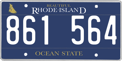 RI license plate 861564