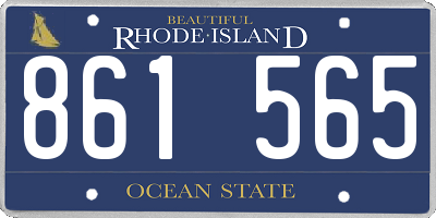 RI license plate 861565