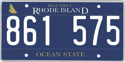 RI license plate 861575