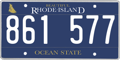 RI license plate 861577