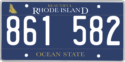 RI license plate 861582