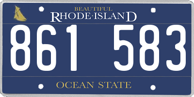 RI license plate 861583