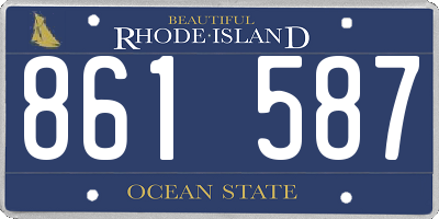 RI license plate 861587