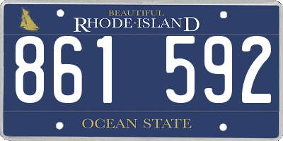 RI license plate 861592