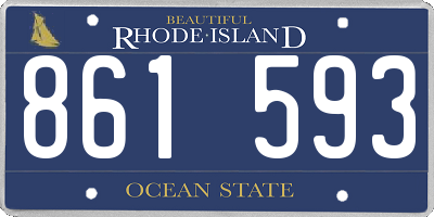 RI license plate 861593