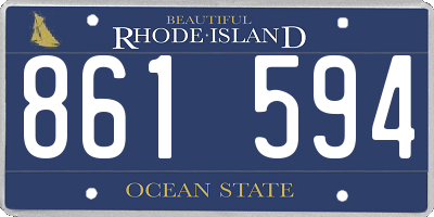 RI license plate 861594