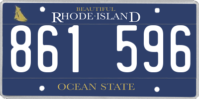 RI license plate 861596