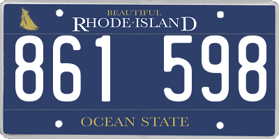 RI license plate 861598