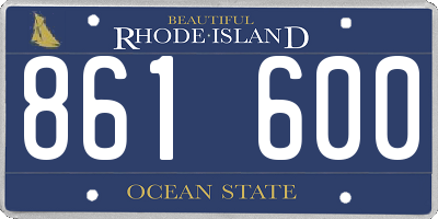 RI license plate 861600