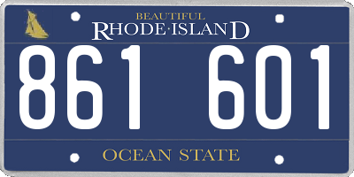 RI license plate 861601