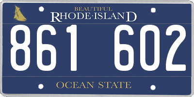 RI license plate 861602