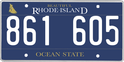 RI license plate 861605