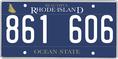 RI license plate 861606