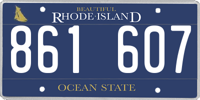 RI license plate 861607