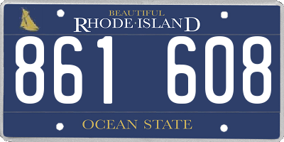RI license plate 861608