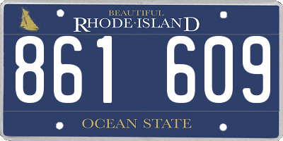 RI license plate 861609