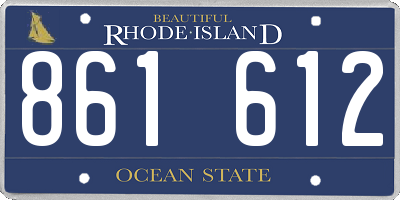 RI license plate 861612