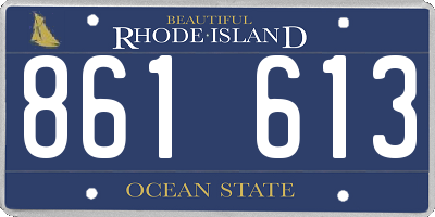 RI license plate 861613