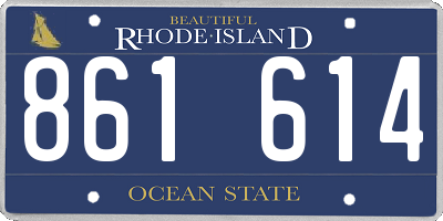 RI license plate 861614