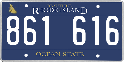 RI license plate 861616