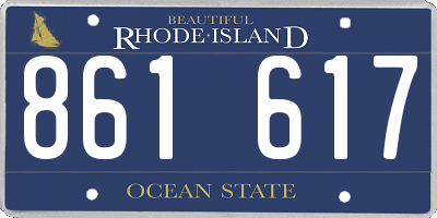 RI license plate 861617