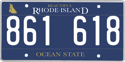 RI license plate 861618