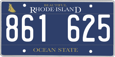 RI license plate 861625