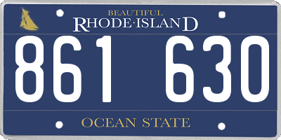 RI license plate 861630
