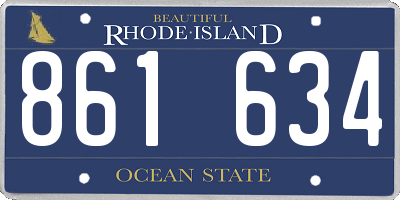 RI license plate 861634
