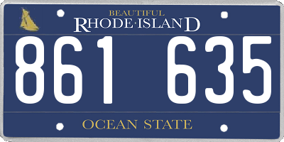 RI license plate 861635