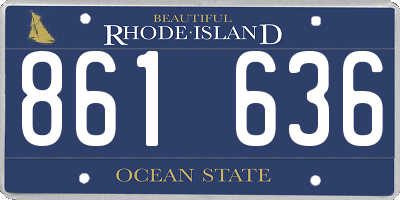 RI license plate 861636
