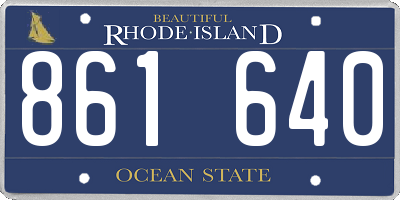 RI license plate 861640