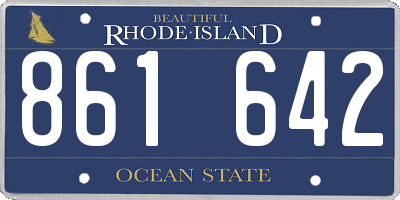 RI license plate 861642