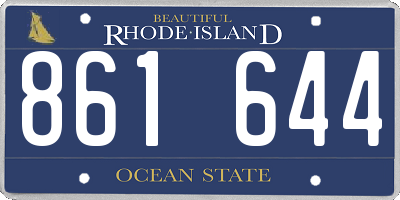 RI license plate 861644