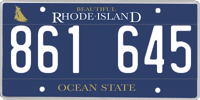 RI license plate 861645