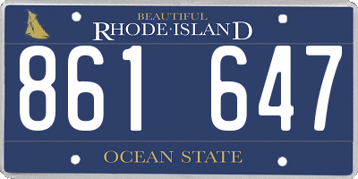 RI license plate 861647