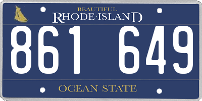 RI license plate 861649