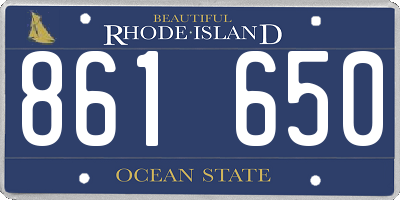 RI license plate 861650