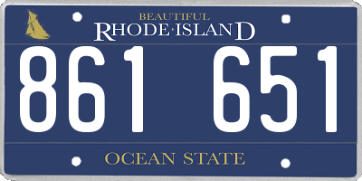 RI license plate 861651