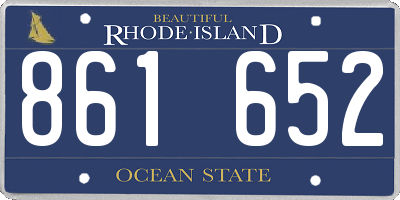 RI license plate 861652